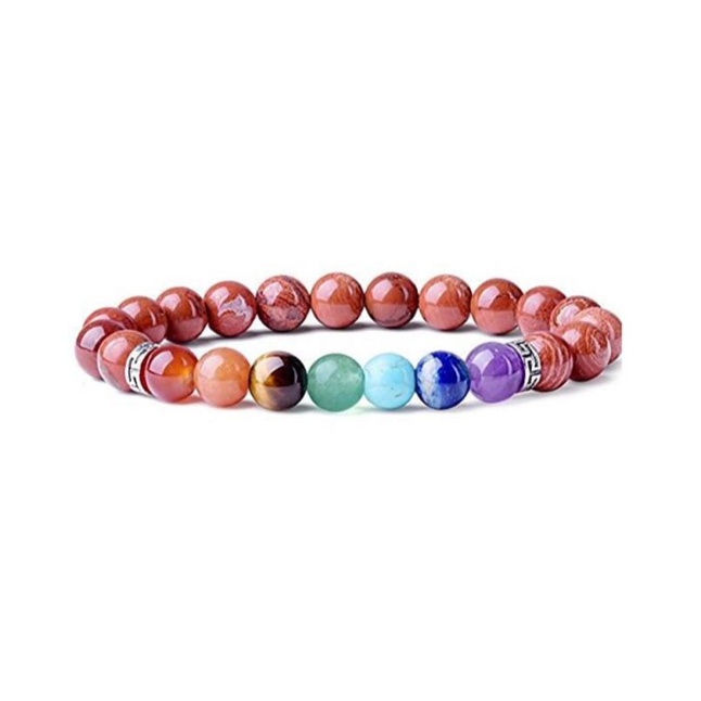 Grosir Gelang Yoga Batu Alam 7 Chakra Healing Properties 8 mm.