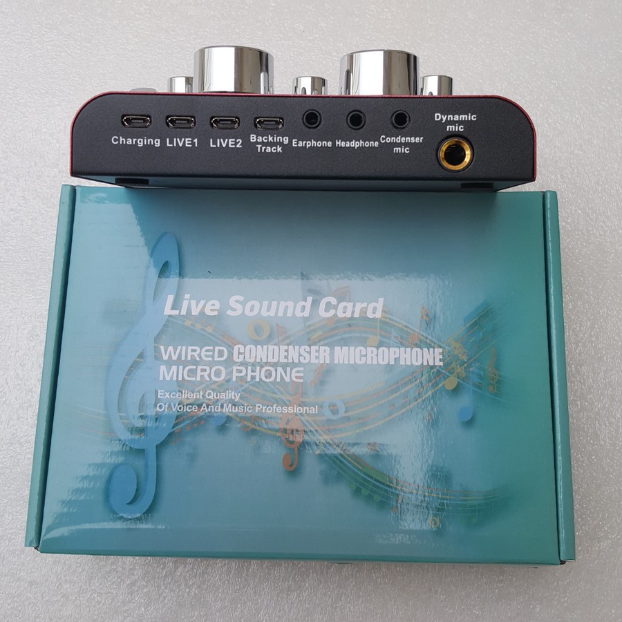 V80 Soundcard  Bluetooth Audio Handphone Komputer Live Wired condenser Micropho  Soundcard ini memiliki batte