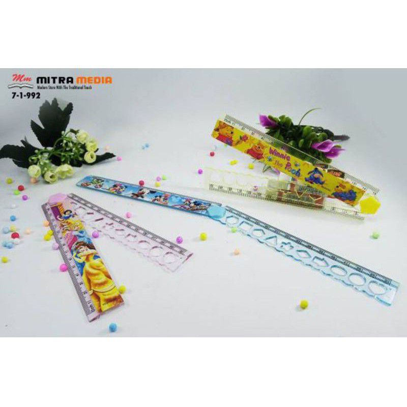 

PENGGARIS / GARISAN / MISTAR 30CM BISA LIPAT KARAKTER MURAH