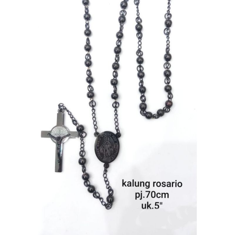 Kalung Rosario Hitam Titanium112