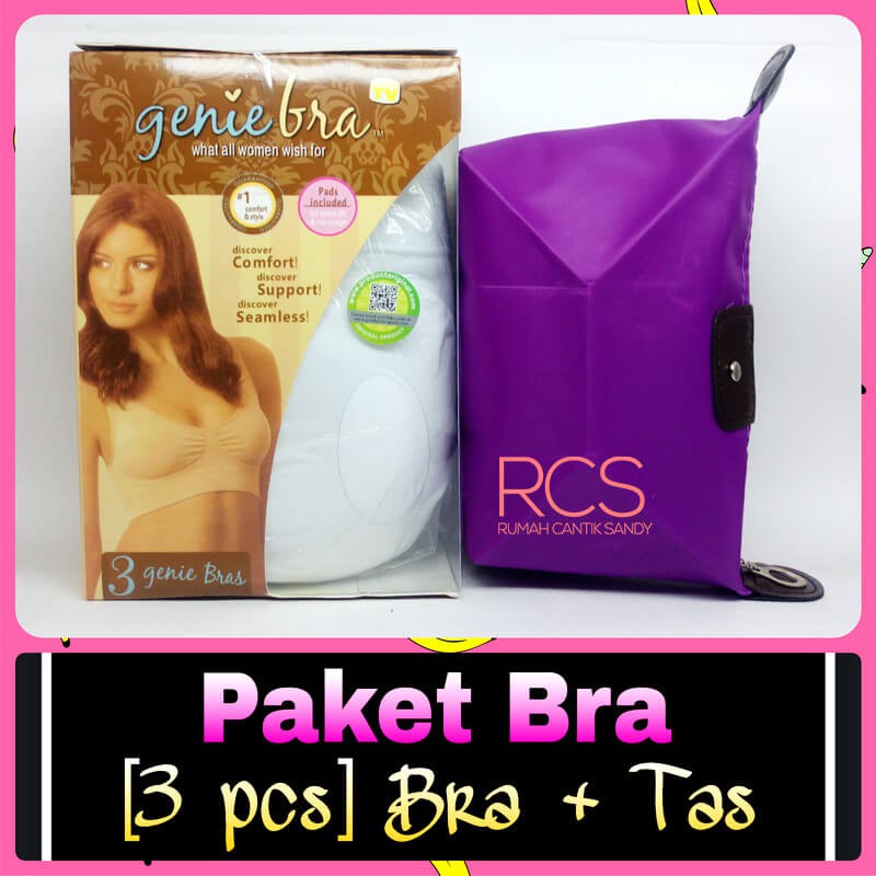 PAKET 1 BOX GENIE BRA [3 pcs] + TAS kosmetik