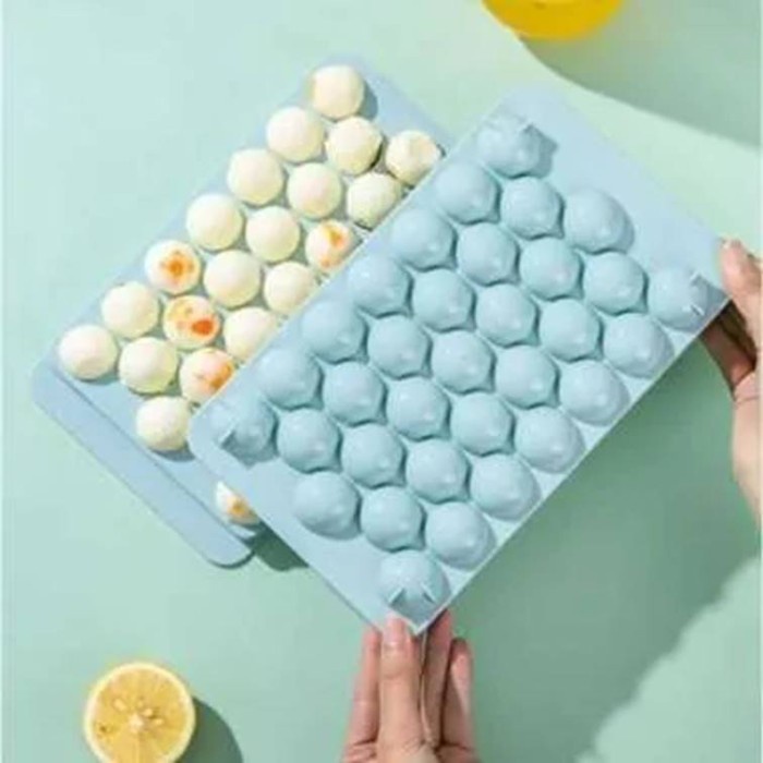 Ice Cube Tray Bulat - Cetakan Es Batu Jelly Puding Coklat isi 33