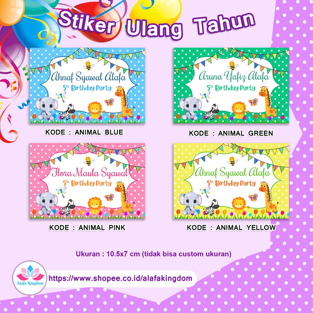 

Alafakingdom Stiker Kotak Stiker Ulang Tahun Stiker Aqiqah Label Stiker Stiker Bingkisan Ulang Tahun Stiker Birthday Stiker Tumpeng Mini