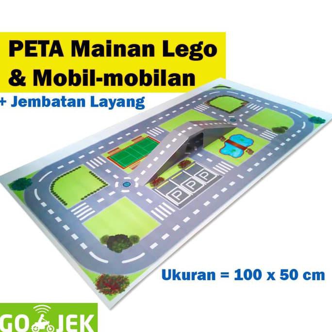 Mainan Anak Peta (Maps) Jalanan Untuk Lego, Mobil-Mobilan, Balok Susun