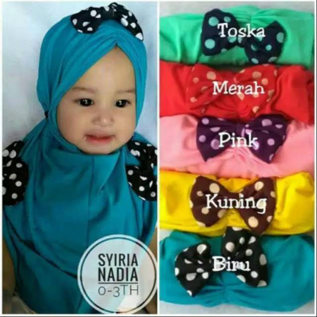Kerudung bayi - jilbab bayi lucu - jilbab karakter - kerudung anak perempuan lucu usia 0-12 bulan