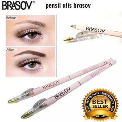 BRASOV Pensil Alis 3 IN 1 + Serutan + Sikat 2.5 GR Eyebrow Pencil TYPE A