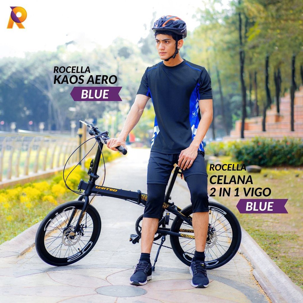 Rocella Seragam PRIA Jersey Sepeda Dry Fit Co Aero Vigo Setelan Kaos Celana Olahraga Berenang Joging