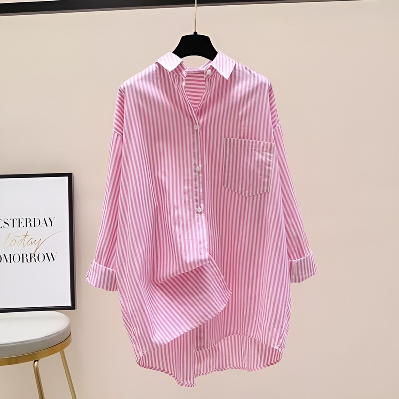 Fuka Blouse Ukuran S M L XL XXL XXXL XXXXL 2XL 3XL 4XL 2L 3L 4L 5L Kemeja Basic Jumbo - Baju Kerja - Kantor Korea