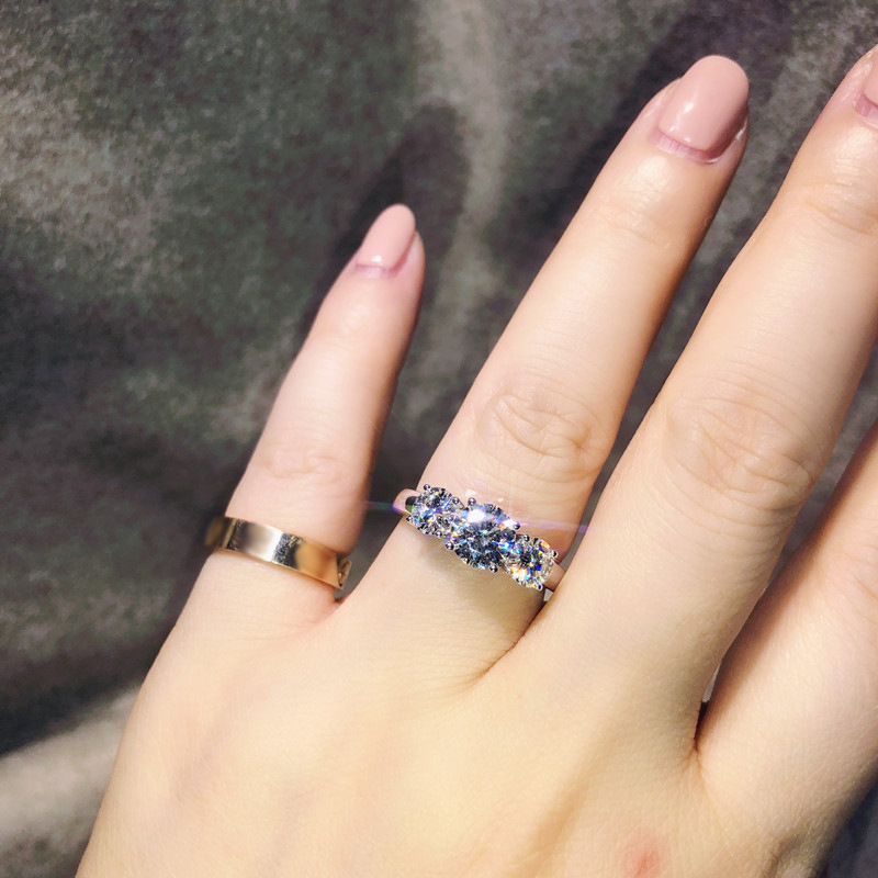 Women's New Style Adjustable Ring Inlaid with Mosang Diamond Opening