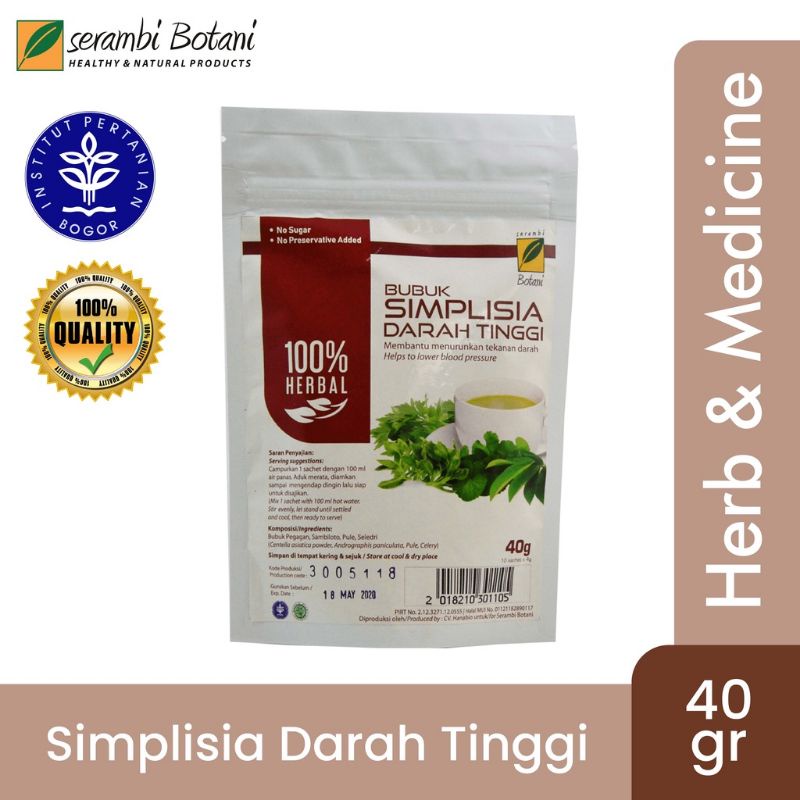 

Simplisia Darah Tinggi Serambi Botani
