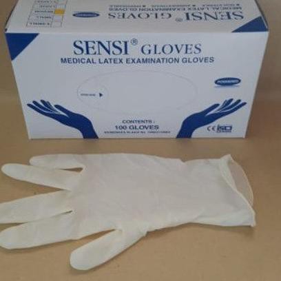 T9Y Sensi Latex Medical Gloves Powdered Sarung Tangan Karet APD 100 pcs »M6