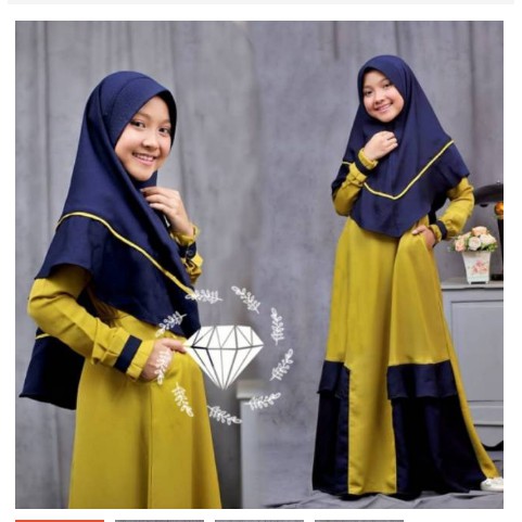  Baju  Gamis  Muslim Anak  Katun Kaos Adem Usia  Umur  5 6 7 8 9 