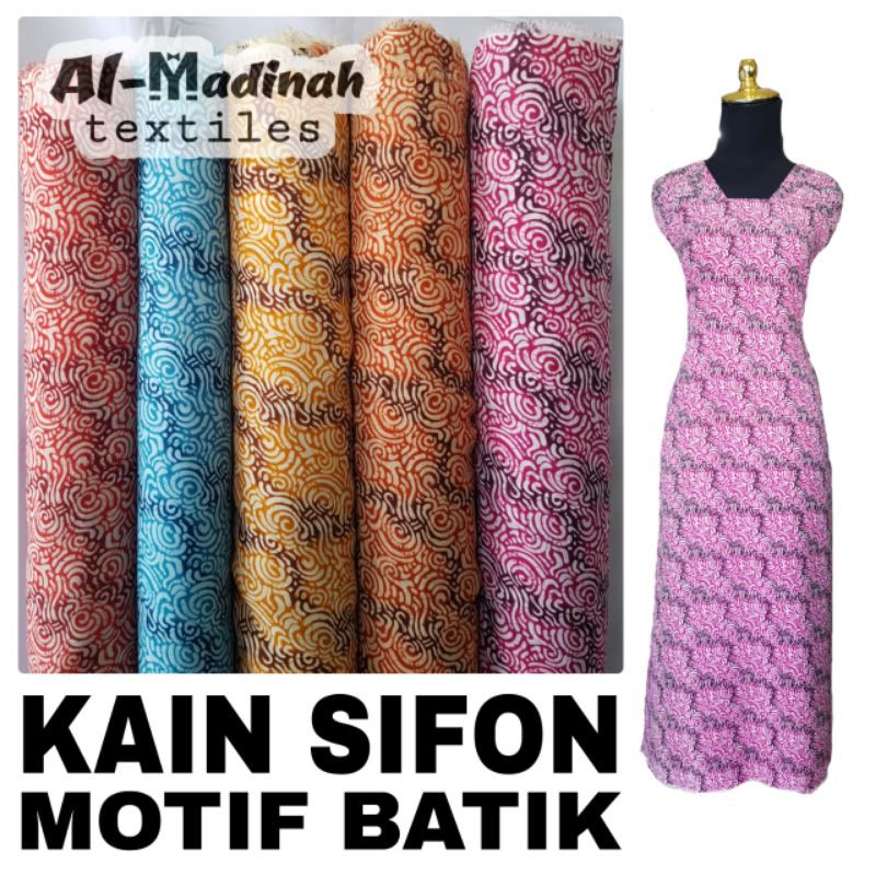 KAIN SIFON MOTIF BATIK METERAN//LEBAR 115CM//AL MADINAH