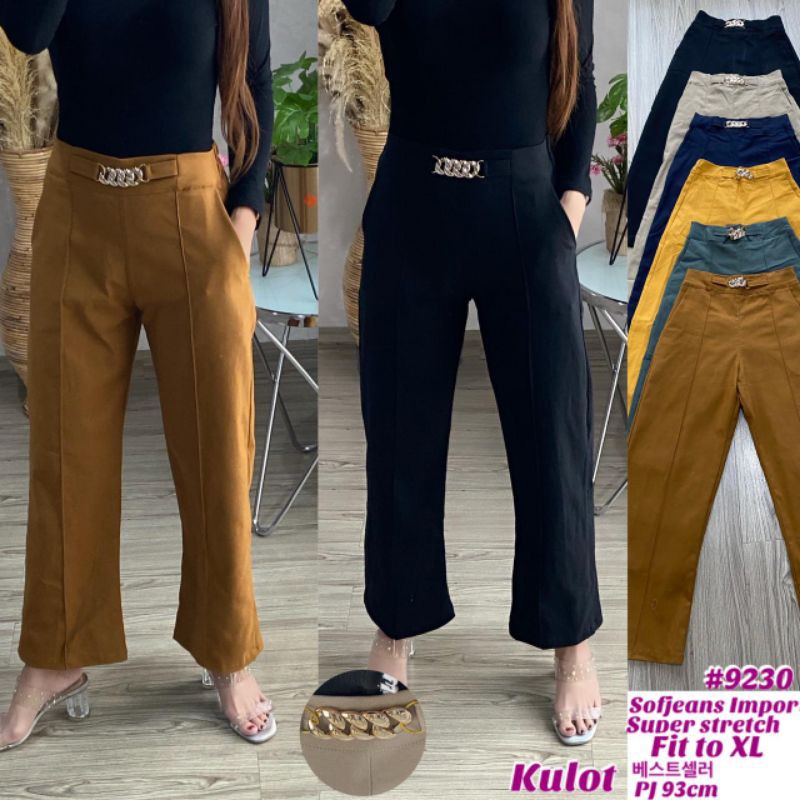 CELANA KULOT WANITA SOFT JEANS STRETCH IMPORT 9230