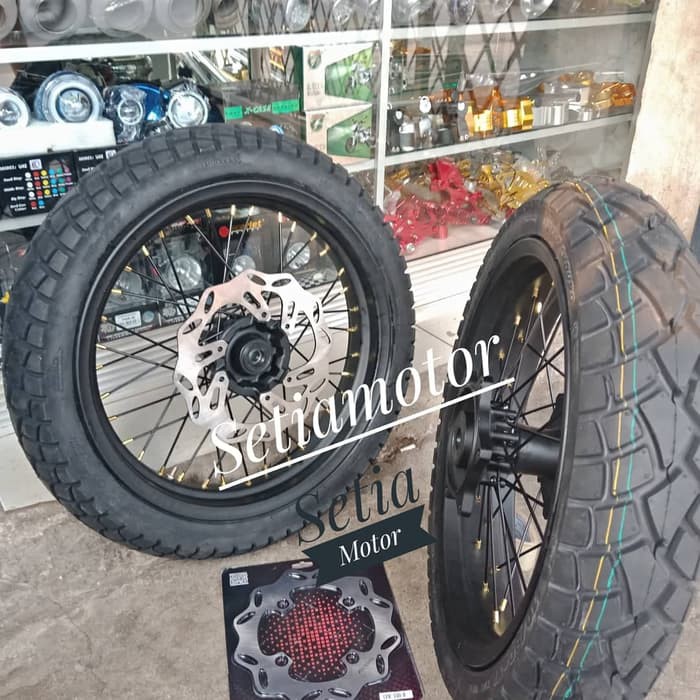 Velg Klx 150 Dtracker Supermoto Lebar 300 350 Paket Set Ban Luar - Variasi Motor