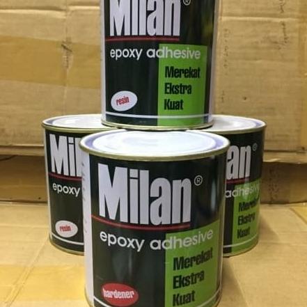 Lem Epoxy Milan Resin + Hardener 1Set Isi 2Klg (1Resin1Hardener) @ 1Kg