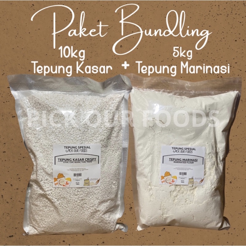 Paket bundling 15 Kg Tepung Kasar / 15KG Marinasi / 10TK &amp; 5 Marinasi / 15 kg kentucky