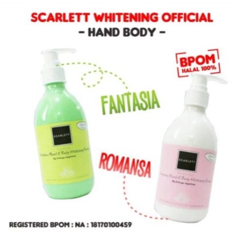 [COD] Paket 2in1 Scarlett Whitening Body Lotion Jolly + Fantasia dengan Kandungan Glutathione &amp; Vitamin E Membantu Menutrisi Mencerahkan Kulit Tubuh - BPOM 300ML ORIGINAL