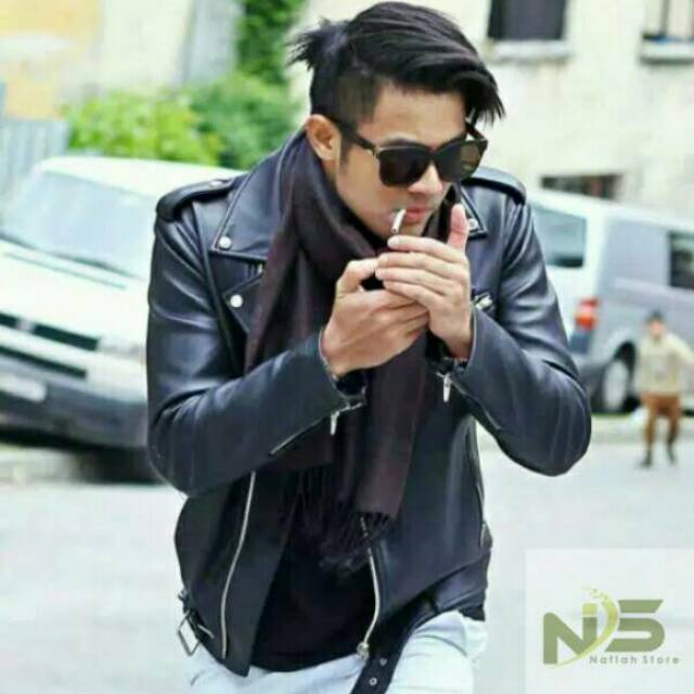 Jaket Kulit Pria Asli Trend Line Elegand Brownie ARL 033 Ariel Noah 90