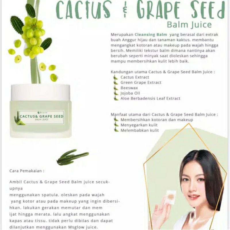 Ms Glow Balm Juice Balm Jus Yuzu Water melon Cactus Grape Seed