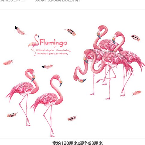 Reliza Wall Sticker Pink Flamingo Stiker Dinding ZY295E