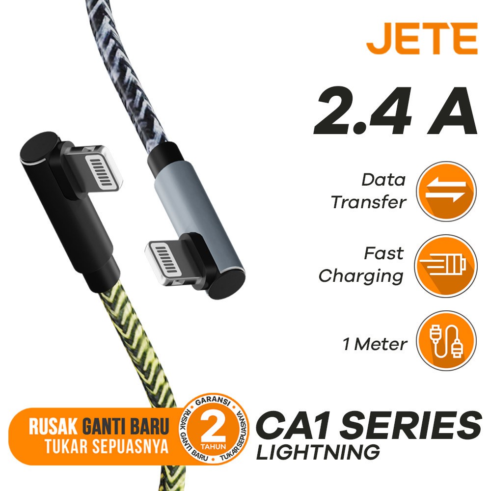 Kabel Data | Kabel USB | Kabel Iphone Lightning Fast Charging JETE CA1 - Original Garansi 2 Tahun