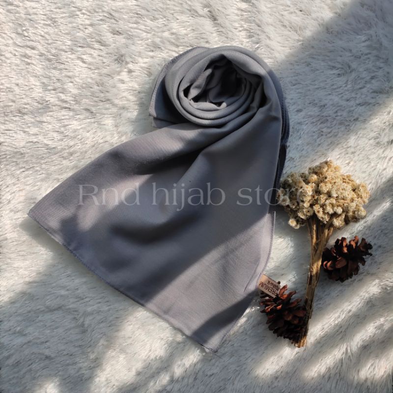Hijab Segiempat Paris Premium jahit tepi | Red Rose | Varisha | Bintang | Azara-Grey