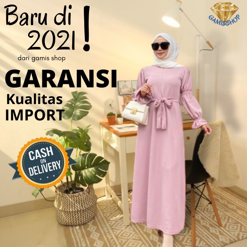 Gamis Wanita Dewasa Polos Jumbo Terbaru Bahan Katun Jepang Syari Baju Muslim Dress Brukat Termurah