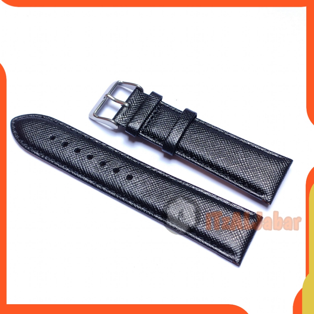 Tali jam tangan Kulit motif rajut 22mm Leather strap KAMRH