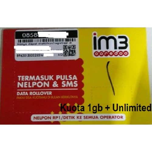 Perdana Indosat Kuota 1gb Plus Unlimited