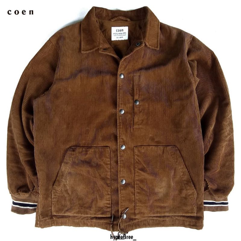 Coen Enjoy Easy Chin Tokyo Japan Corduroy Coach Jacket