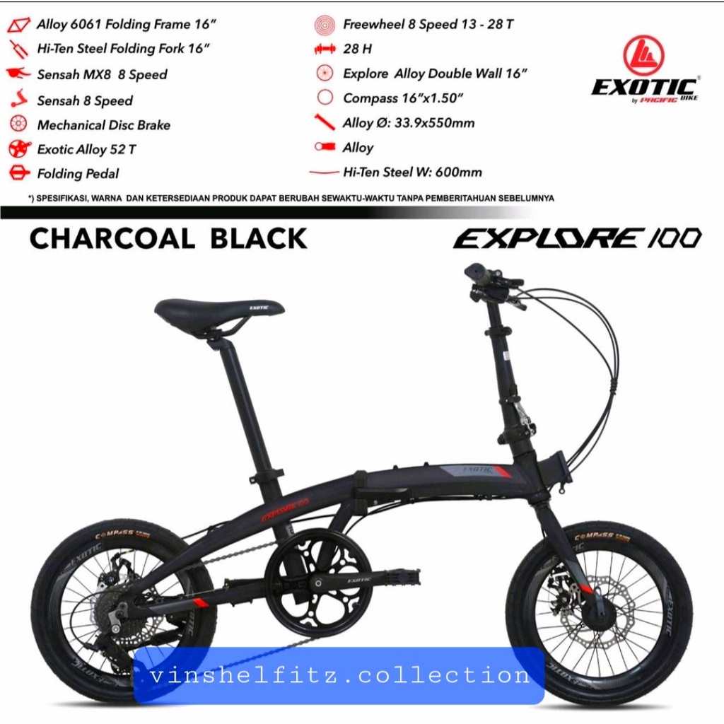 Sepeda Lipat 20 Inch EXOTIC EXPLORE 100