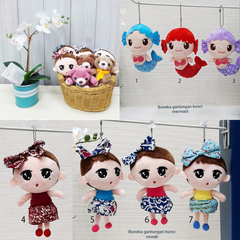 gantungan kunci pretty girl bandana kpop bts mermaid keychain florist boneka mermaid metoo angela