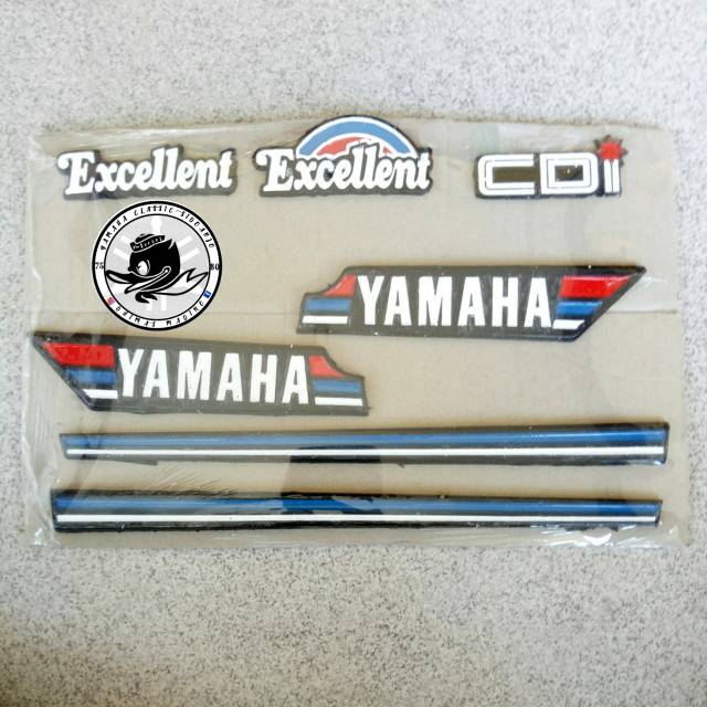 LOGO EMBLEM SET KOMPLIT YAMAHA V80 EXCELLENT 1987-1988 (SESUAI FOTO)