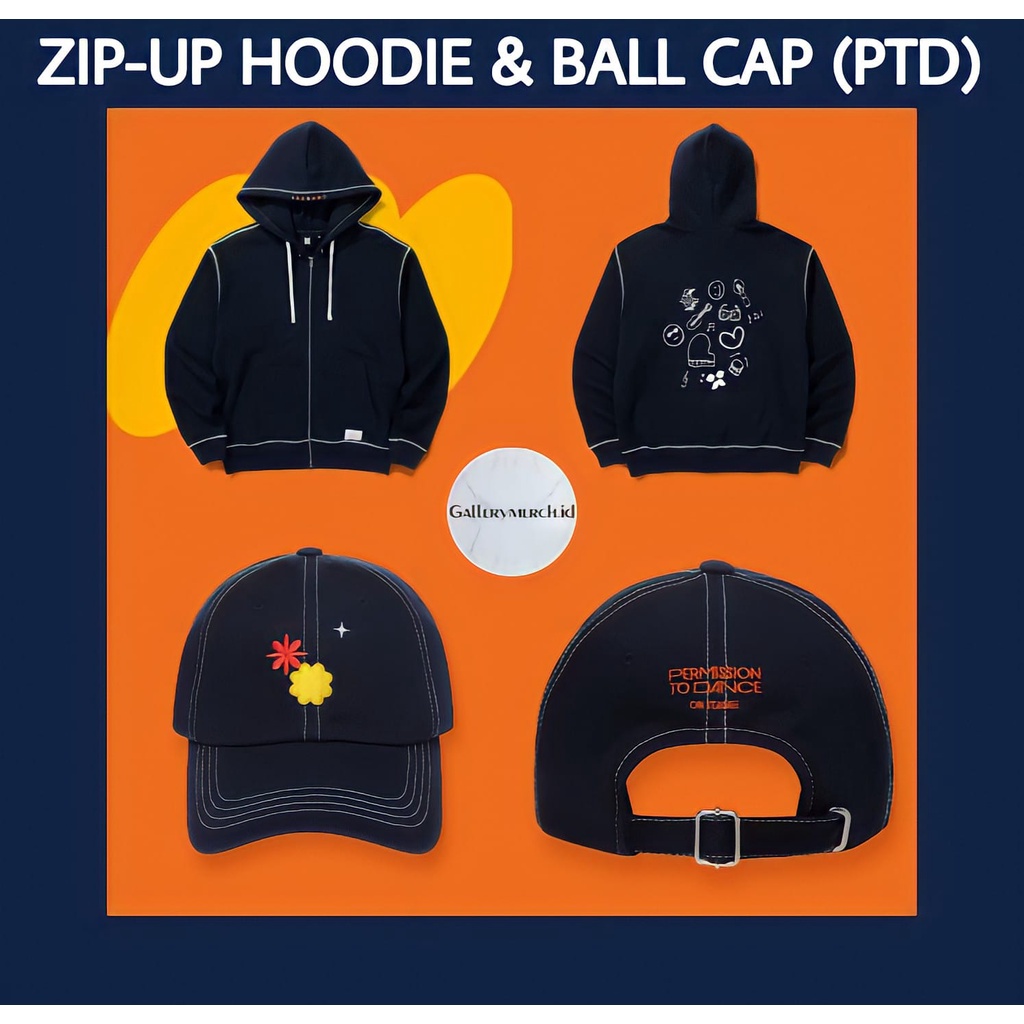 BTS ZIPUP HOODIE & BALL CAP PTD