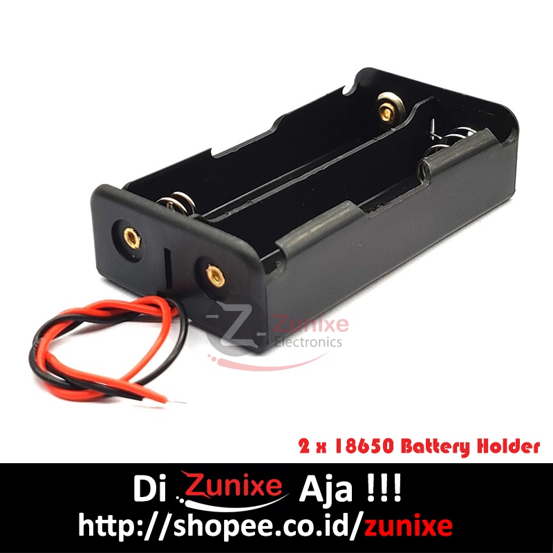 PARALEL 2X 18650 BATTERY HOLDER PLAT LEMPENGAN KOTAK BATERAI BATERE