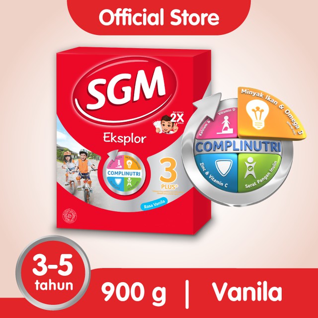SGM Eksplor 3 Plus Complinutri Vanila Susu Bubuk 900 GR