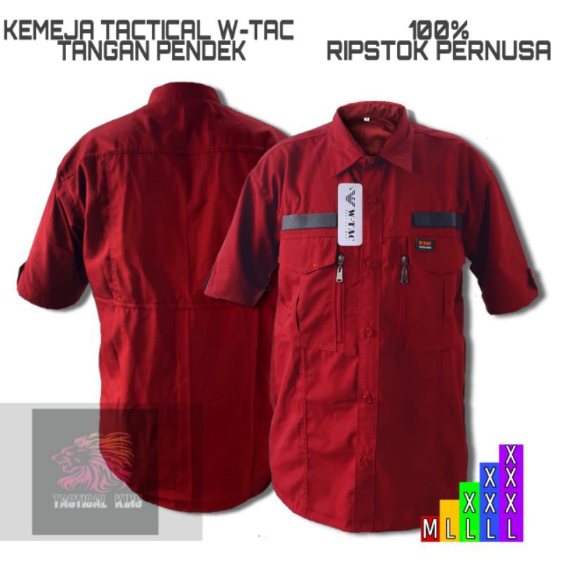 COD kemeja tactical w.tac pendek (premium) bahan ripstok pernusa/kemeja