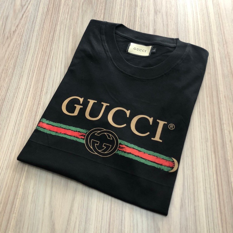 GUCCI Hitam dan Putih baju kaos distro murah pria / wanita unisex