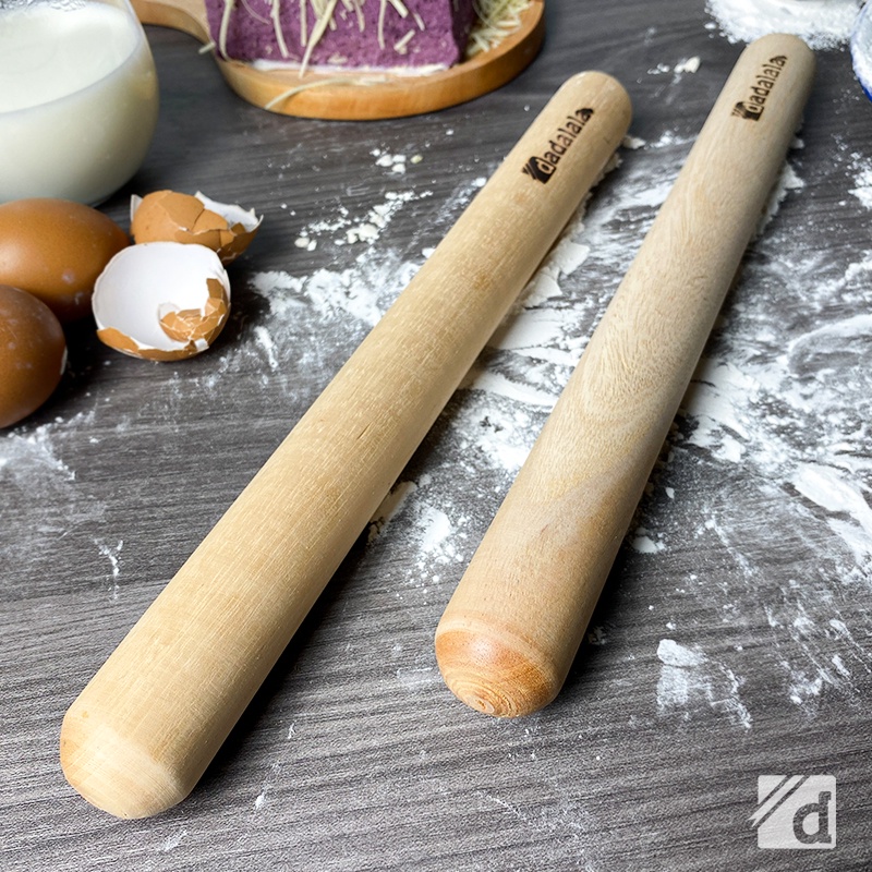 DADALALA Rolling Pin Adonan Kue Model Stick Ukuran Kecil 30 Cm Bahan Kayu Mahoni