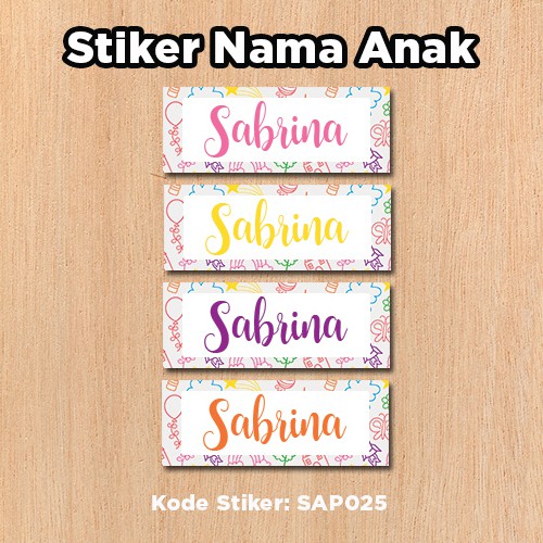 

Stiker Nama Anak Lucu Colorful Sabrina