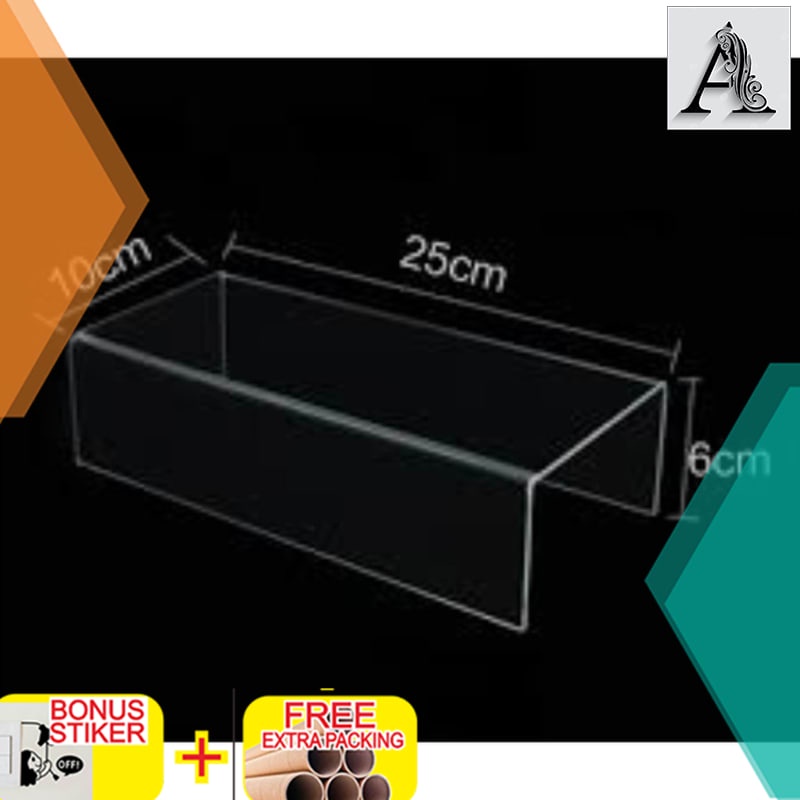 

Murah Akrilik display sepatu/tas/Action figur 3mm satu tingkat - 25x10x6cm