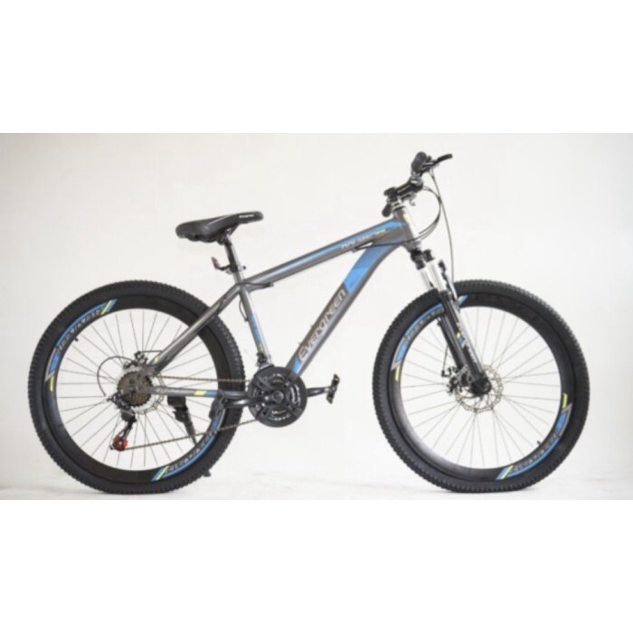 Sepeda Gunung MTB evergreen 26 inch 540 bisa buat roadbike ready stock - Grey-Blue