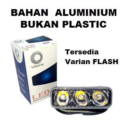 Lampu Tembak Sorot LED E03 3 Titik Mata 9 Watt VINYX 9Watt 9W Mobil Motor Tersedia Flash Mode