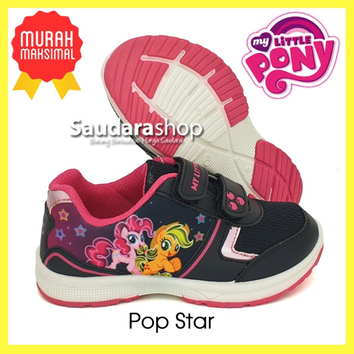 Sepatu Little Pony POP Star Hitam Pink / Sepatu Sekolah Little Pony