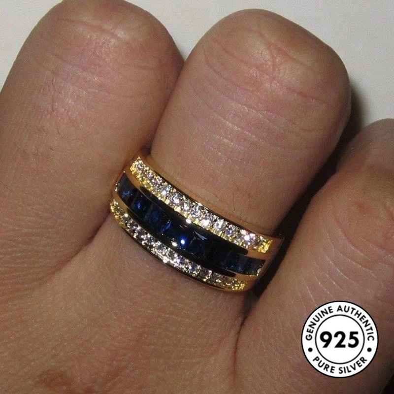 Cincin Pasangan Bahan S925 Silver 18k Gold Untuk Pria Dan Wanita