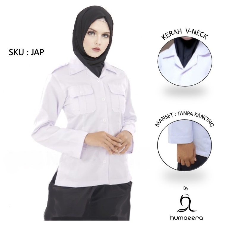 Kemeja Baju Dinas Putih Wanita, Baju Putih PNS/ASN, GURU, PPL, PDH, Perawat, Bidan,Baju Kemeja Wanit