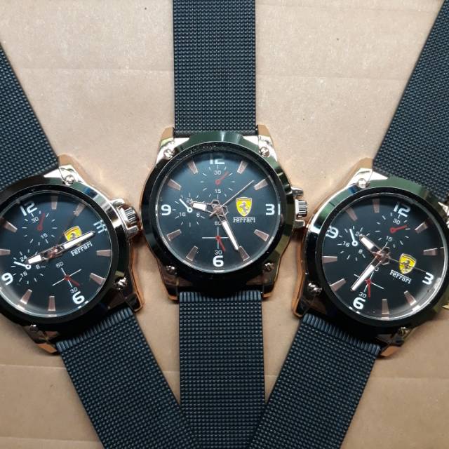 Jam tangan ferrari karet solar