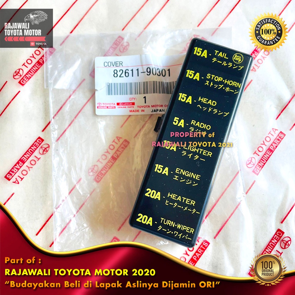 Tutup Cover Fuse Box Hardtop 2F, BJ40 & FJ40 Kelistrikan Sikring Sekring New Original Toyota 82611-9