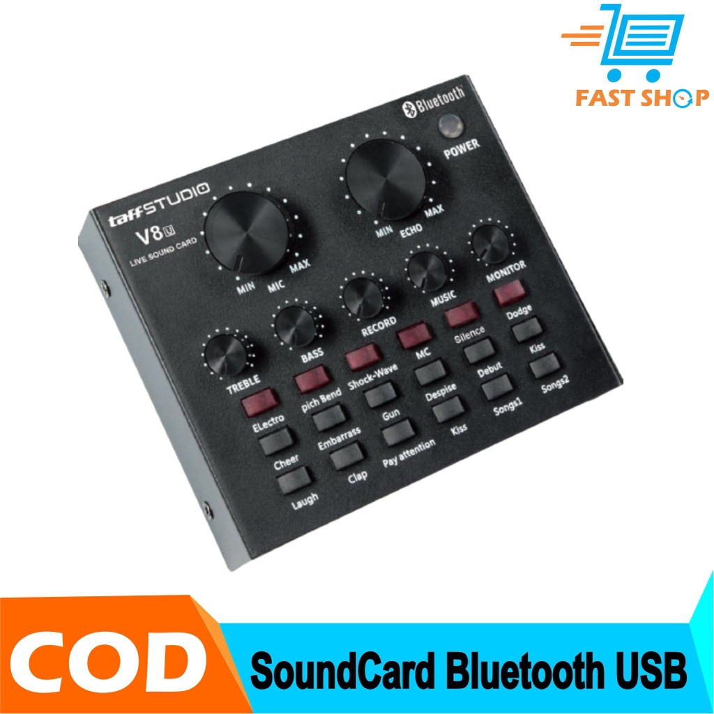 V8u External Audio Soundcard USB MIXER Live Broadcast